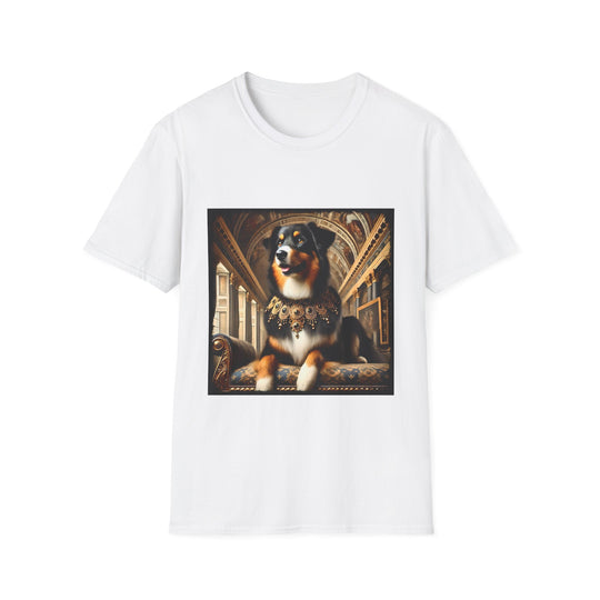 Australian Shepherd Opulent Bliss design dog lover unisex t-shirt in white