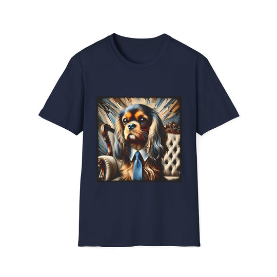 Cavalier King Charles Spaniel Suave Icon design dog lover unisex t-shirt in navy