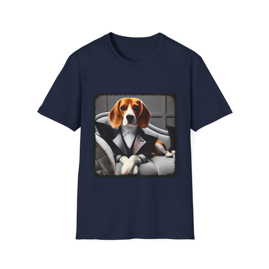 Beagle Tailored Gent design dog lover unisex t-shirt in navy