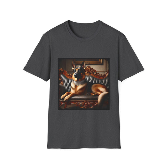 German Shepherd Posh Princess design dog lover unisex t-shirt in dark heather