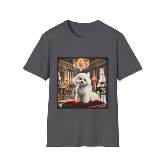 Bichon Frise Billionaire Bark design dog lover unisex t-shirt in charcoal