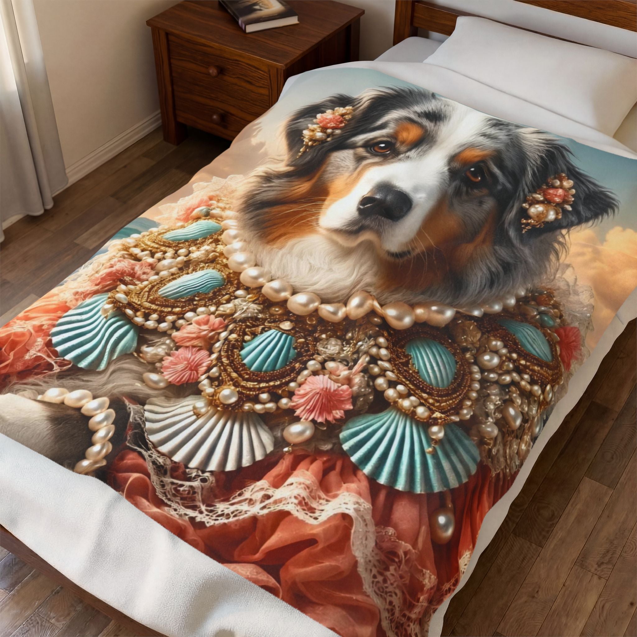 Australian Shepherd Blanket | Seashell Siren Dog Lover Gift