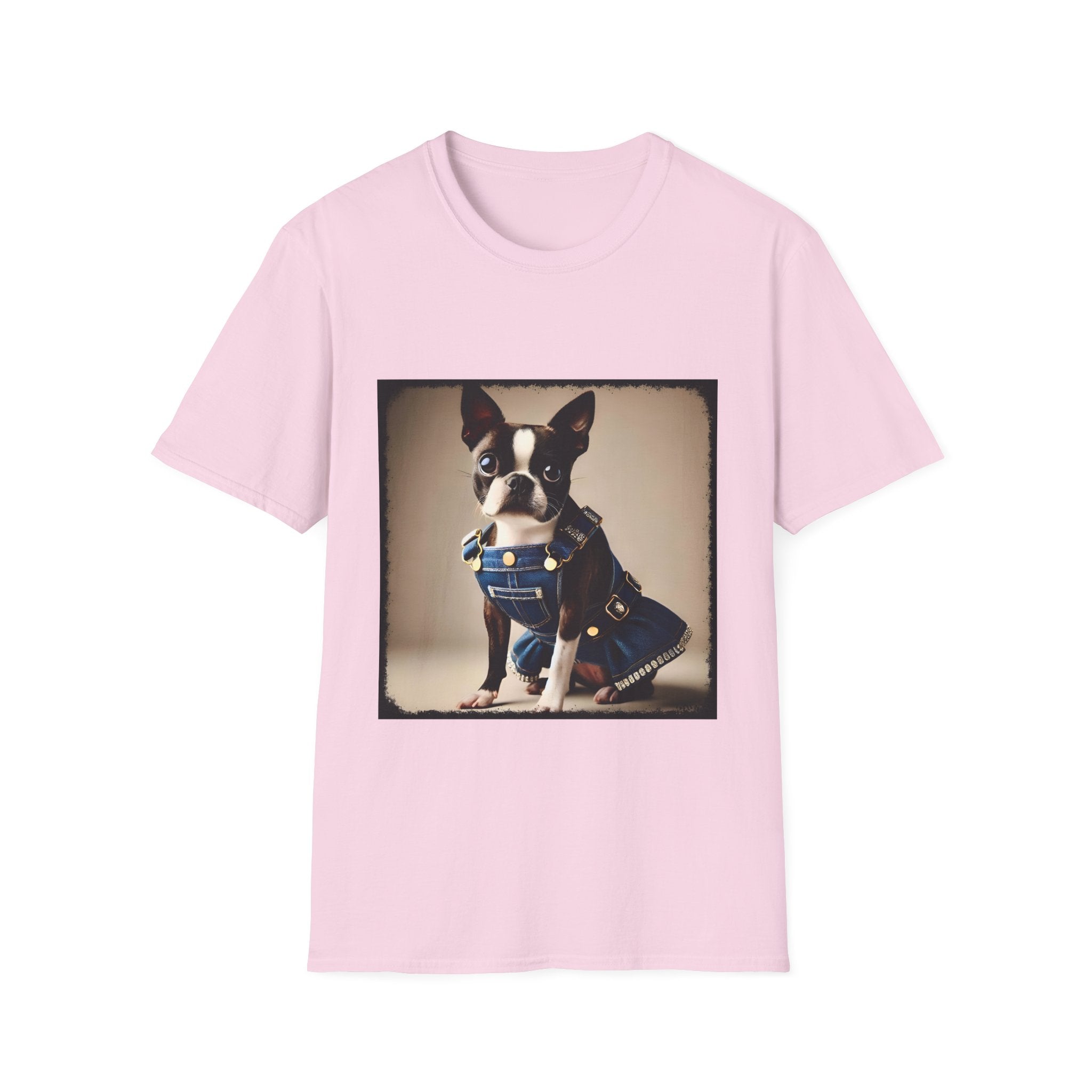 Boston Terrier pet‑portrait tee unisex cotton
