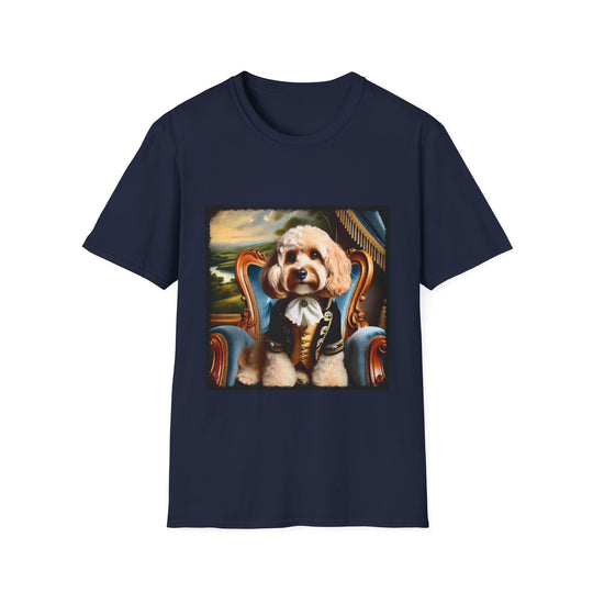 Cockapoo Dashing Duke design dog lover unisex t-shirt in navy