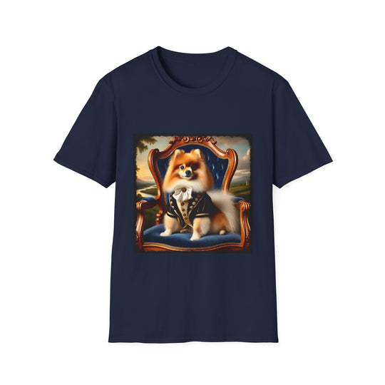 Pomeranian Groomed Gentleman design dog lover unisex t-shirt in navy