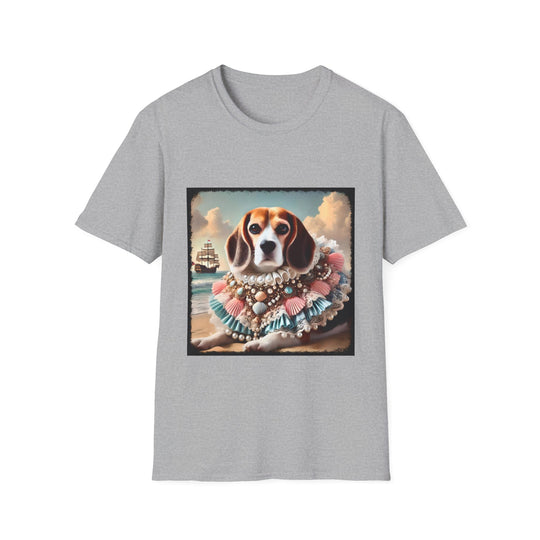 Beagle Beach Beauty design dog lover unisex t-shirt in sport grey