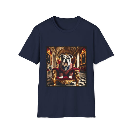 Bulldog Crimson King design dog lover unisex t-shirt in navy