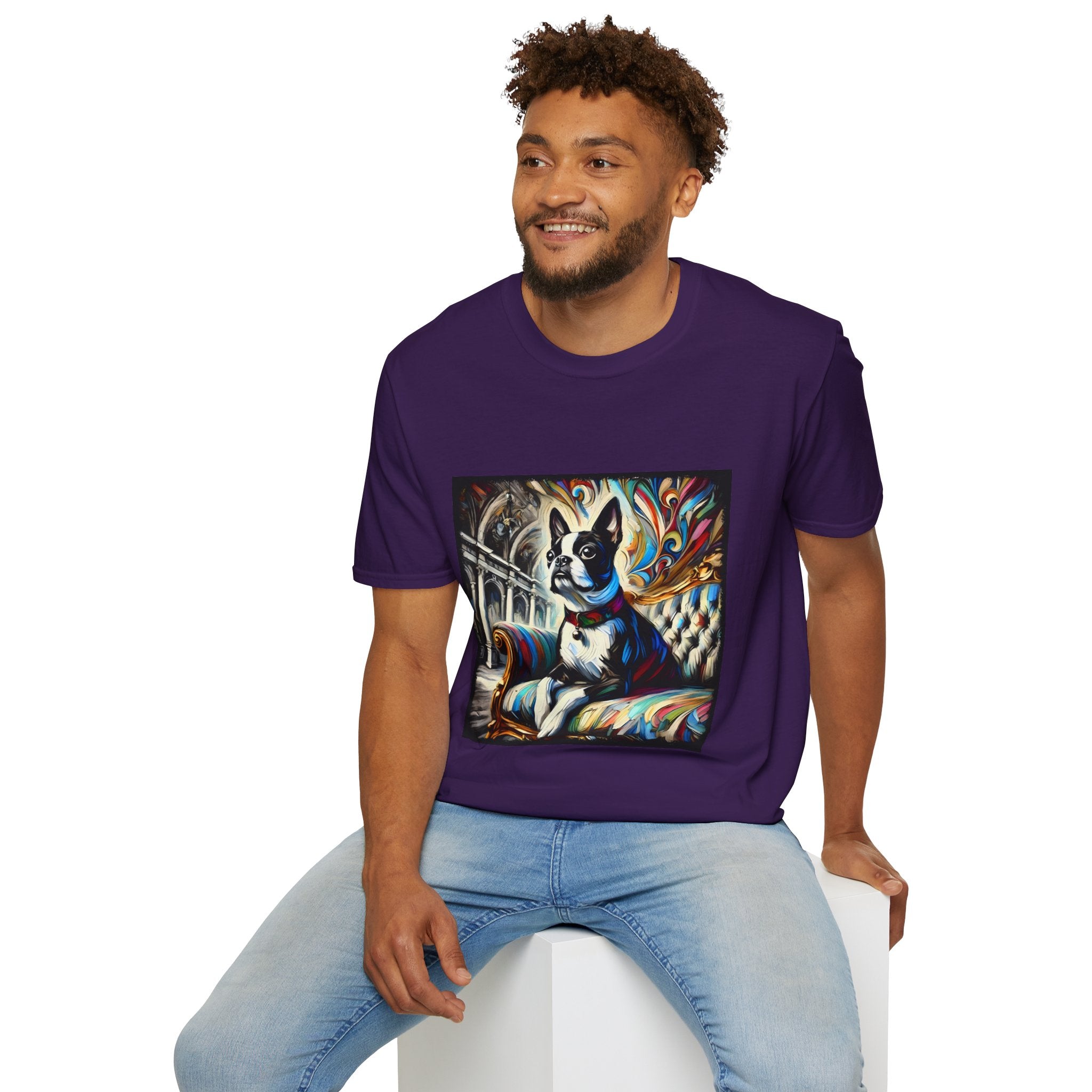 Boston Terrier Bold Swirl | Unisex Dog T-Shirt