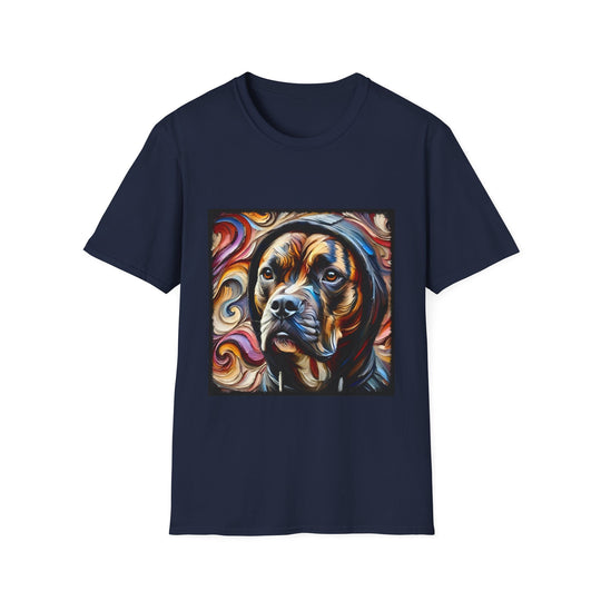 American Pit Bull Terrier Downtown Swirl design dog lover unisex t-shirt in navy