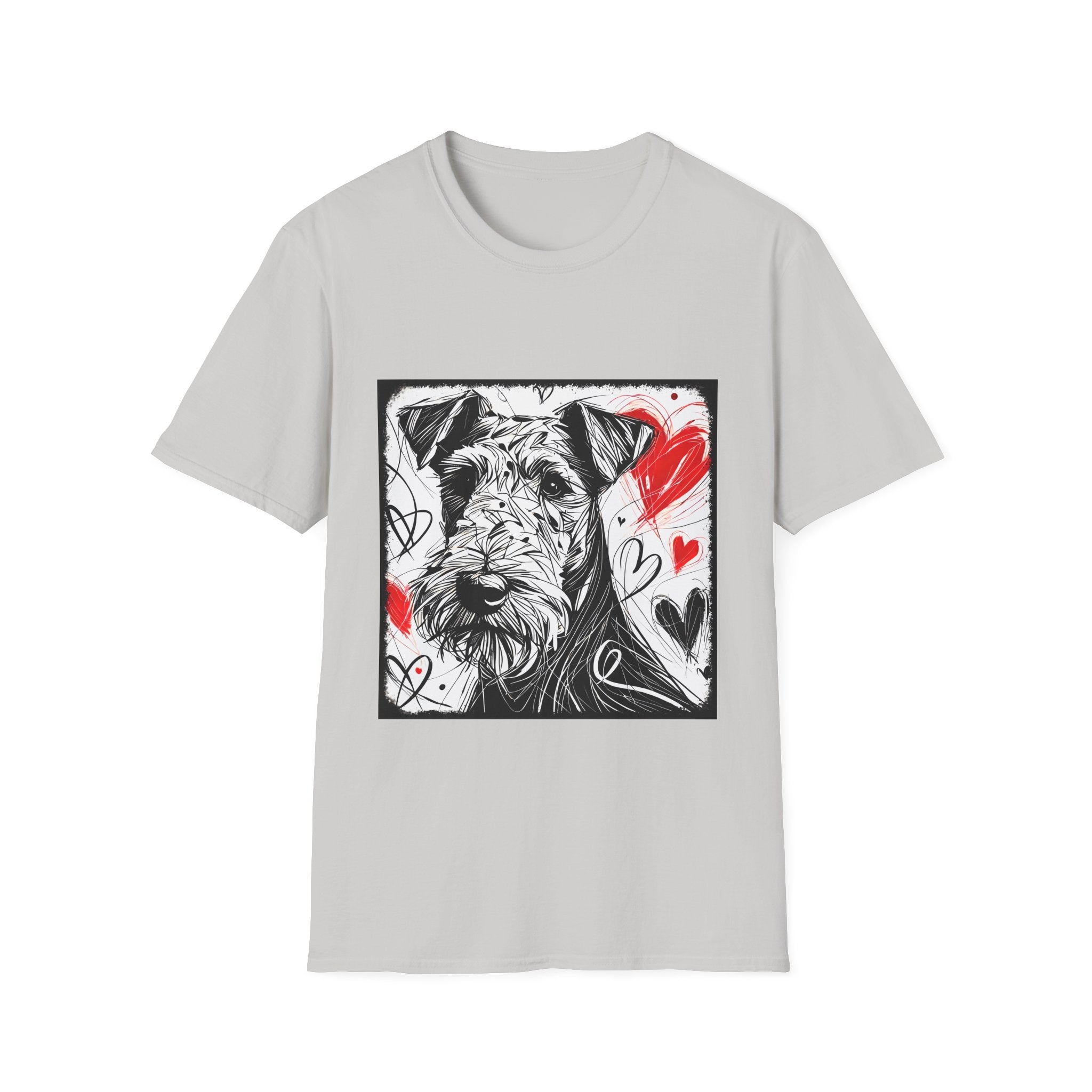 Airedale Terrier Shirt | Bold Heart Sketch Dog Lover Tee
