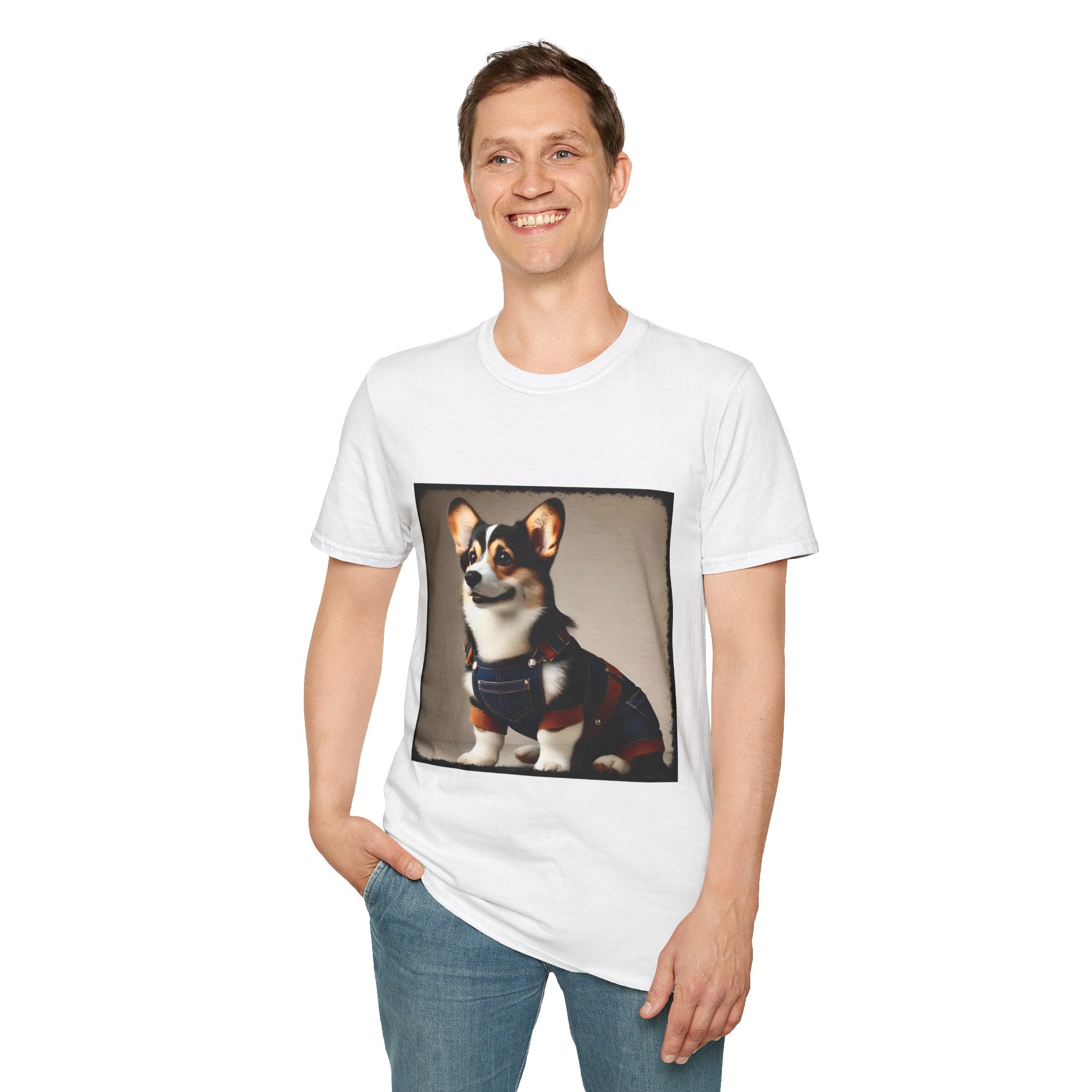 Pembroke Welsh Corgi Denim Dude | Unisex Dog T-Shirt