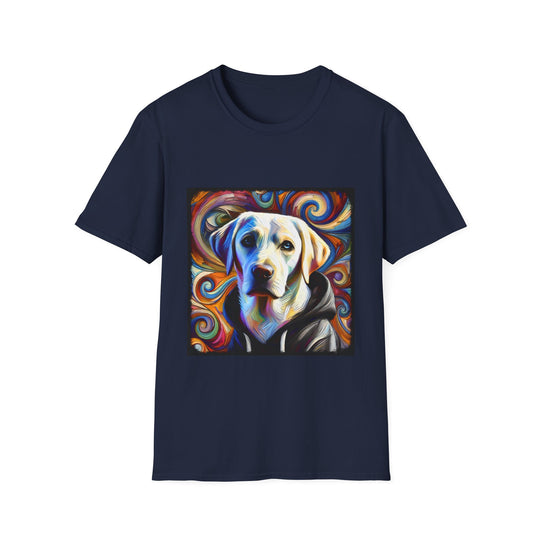Labrador Retriever Relaxed Swirl design dog lover unisex t-shirt in navy