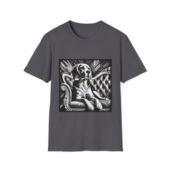 Beagle B&W Bold design dog lover unisex t-shirt in charcoal