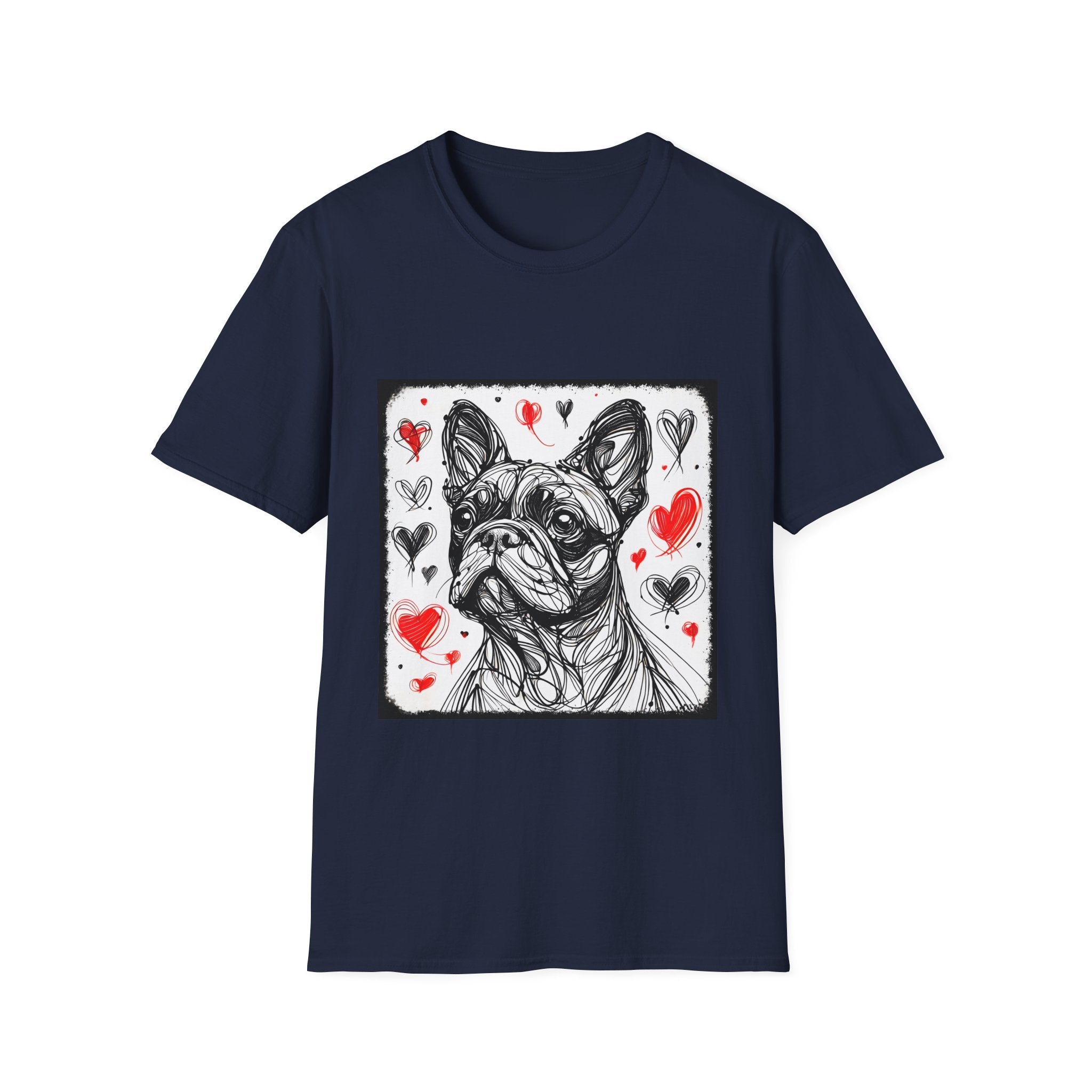French Bulldog Shirt | Bold Heart Sketch Dog Lover Tee