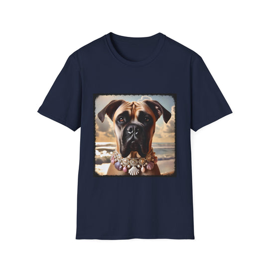 Cane Corso Seashell Siren design dog lover unisex t-shirt in navy