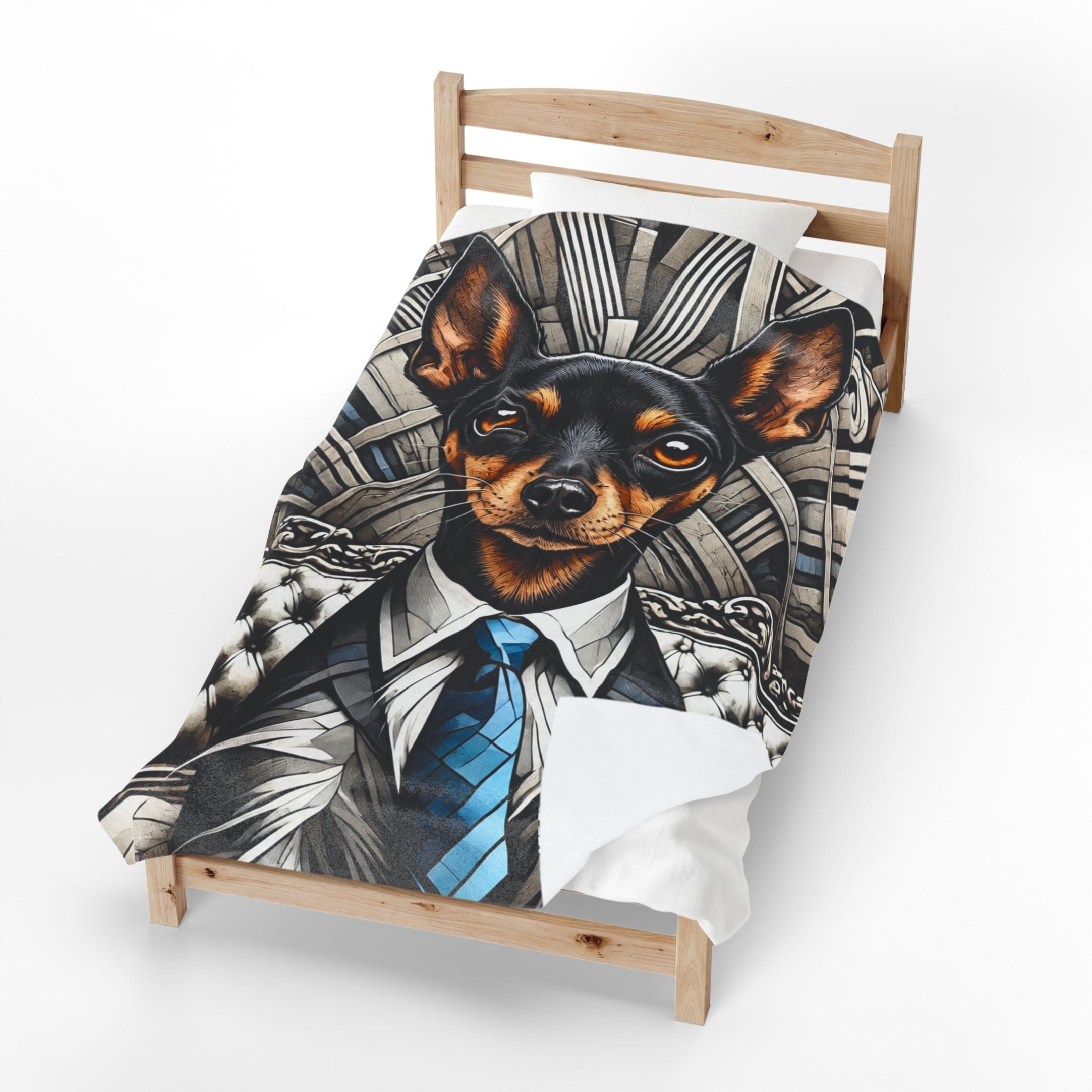 Doberman Pinscher Blanket | Blue Tie Gentleman Dog Lover Gift