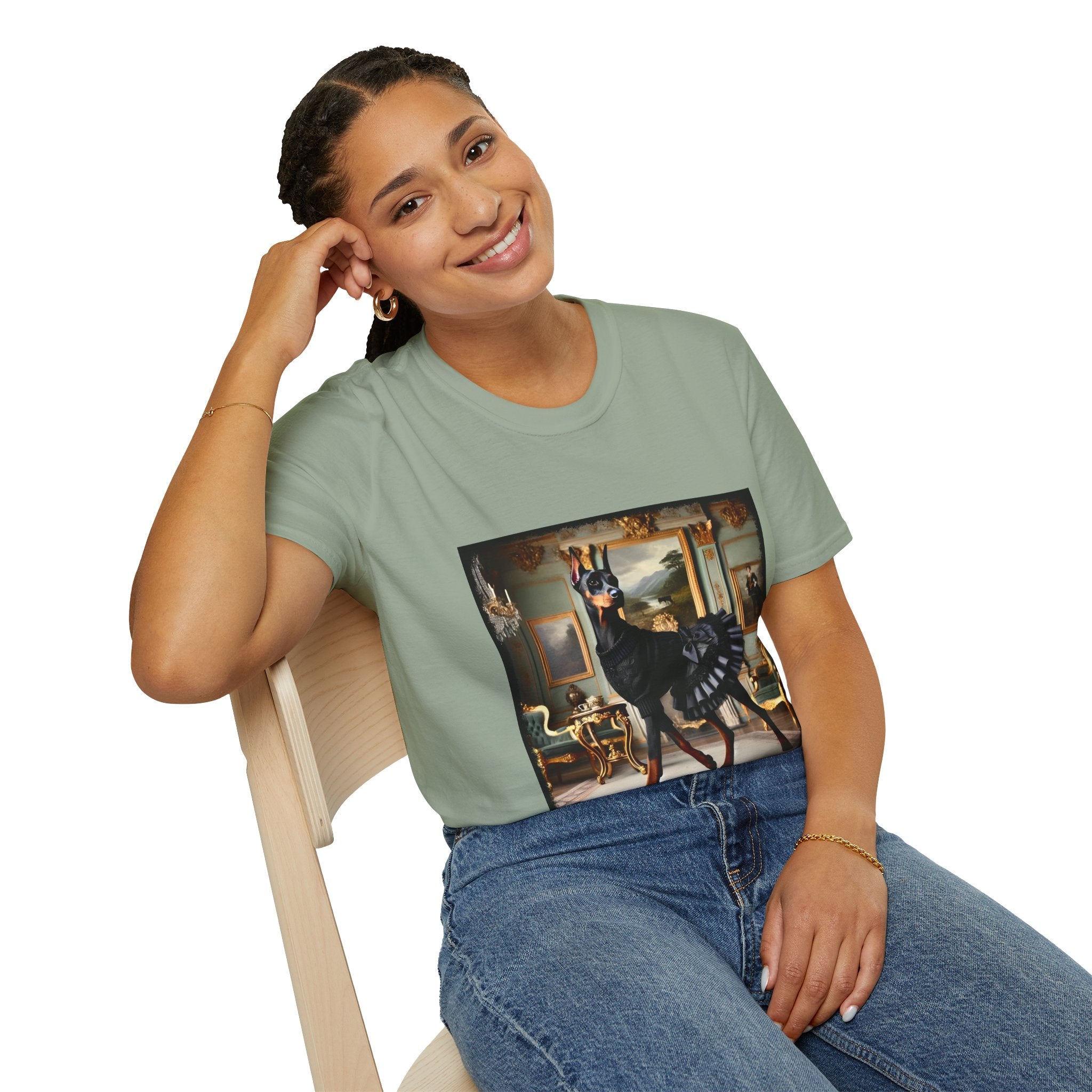 Doberman Pinscher Runway Rich | Unisex Dog T-Shirt