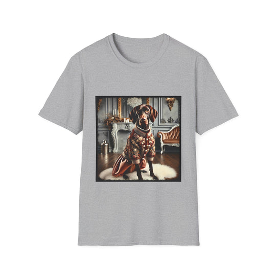 German Shorthaired Pointer Haute Hound design dog lover unisex t-shirt in sport grey