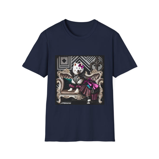 Akita Fashion Icon design dog lover unisex t-shirt in navy