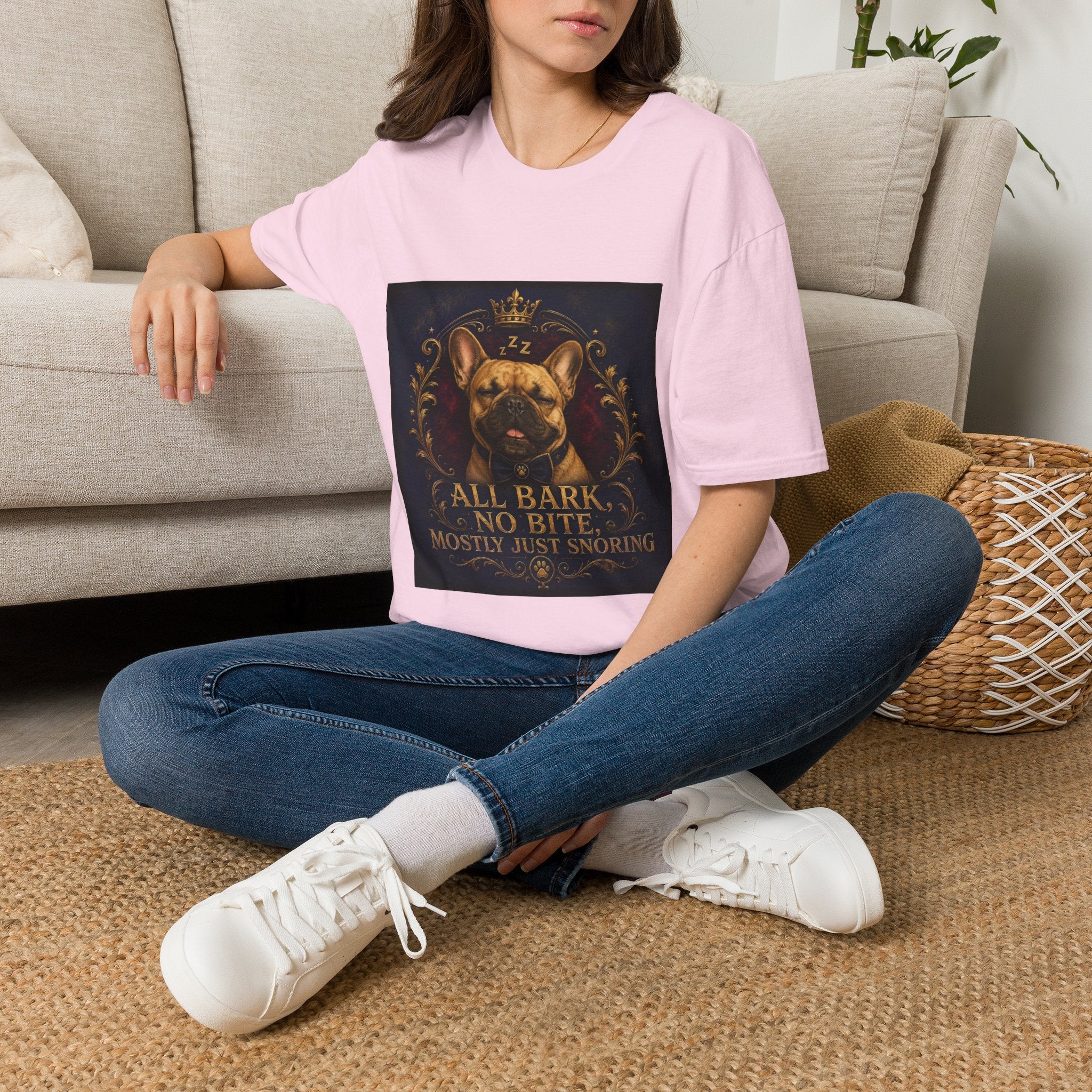 French Bulldog Shirt | All Bark, No Bite, Just Snoring Dog Lover Tee