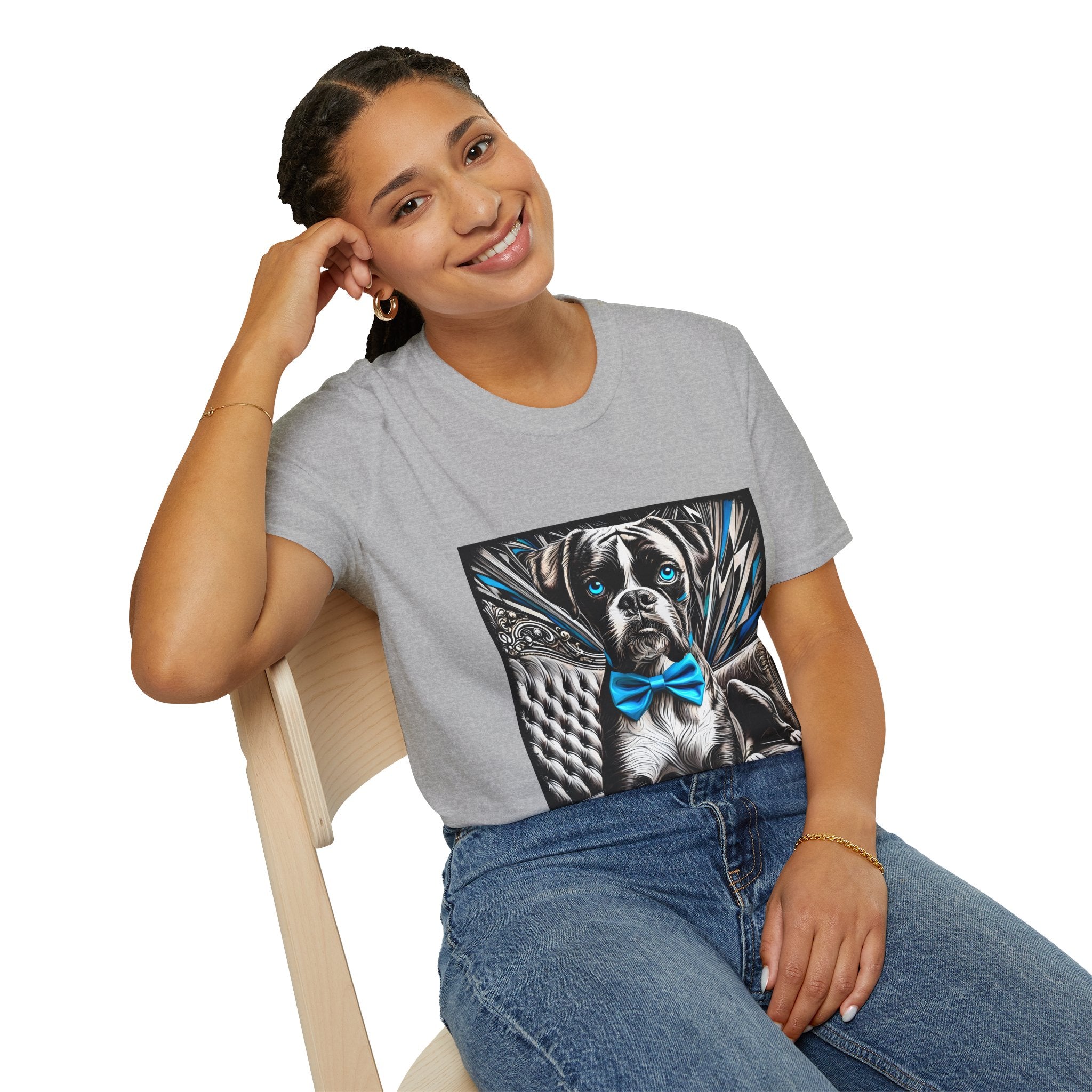Boxer B&W Bold Blue Eyes | Unisex Dog T-Shirt