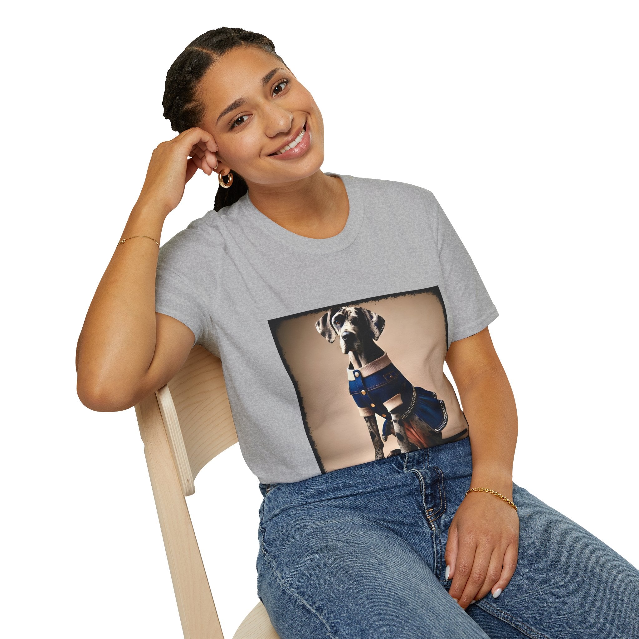 Great Dane Denim Darling | Unisex Dog T-Shirt