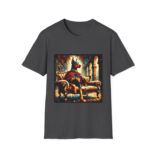 Doberman Pinscher Royal Classic design dog lover unisex t-shirt in dark heather