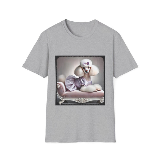Poodle Lilac Lady design dog lover unisex t-shirt in sport grey