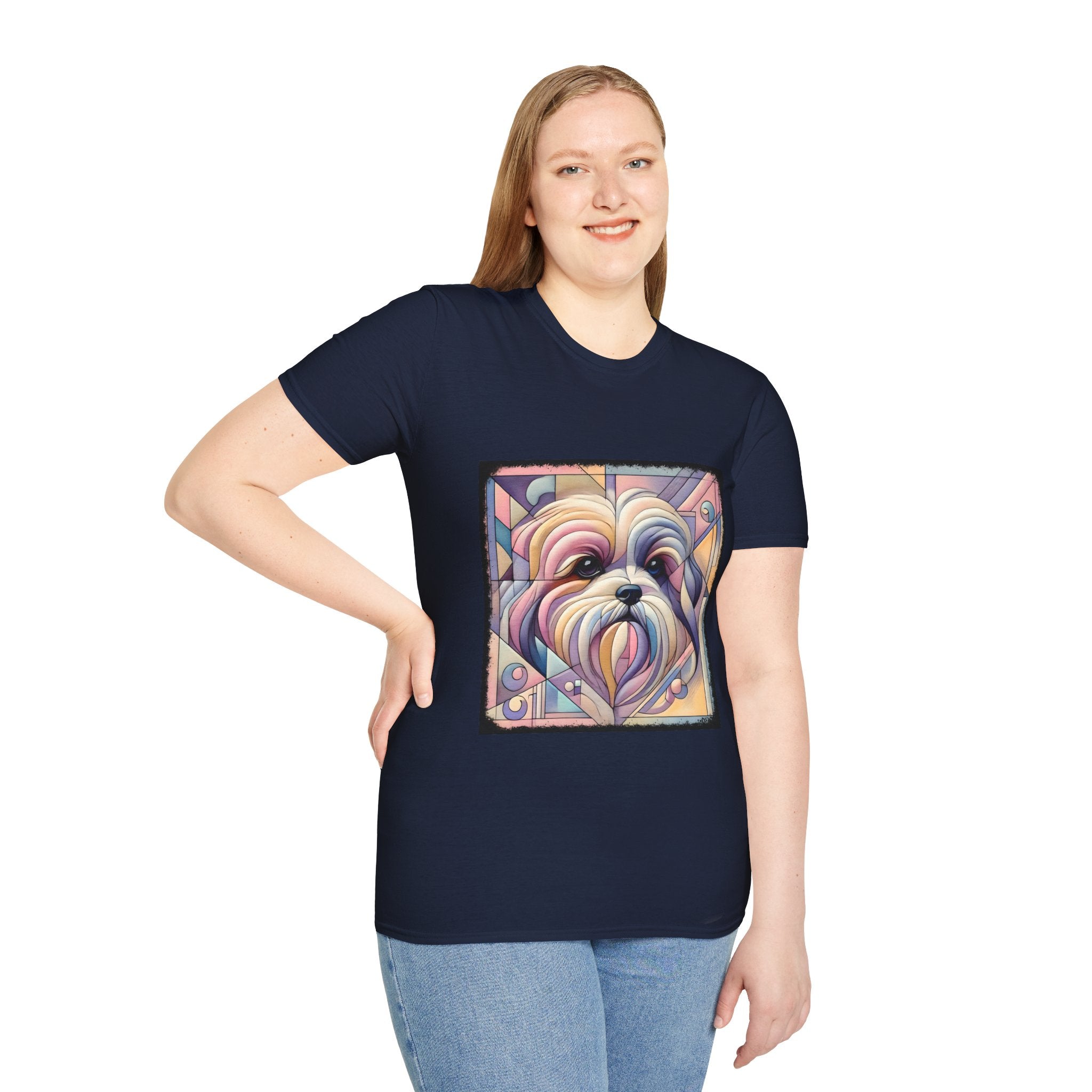 Lhasa Apso Pastel Geometric | Unisex Dog T-Shirt
