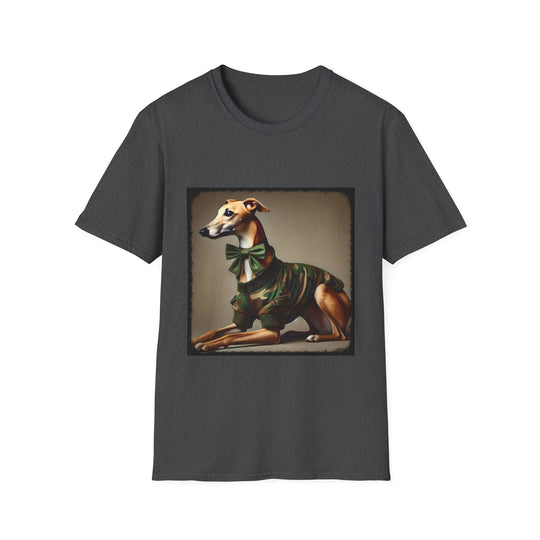 Greyhound Camo Cutie design dog lover unisex t-shirt in dark heather