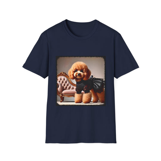 Poodle Lil Lacy design dog lover unisex t-shirt in navy