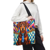Red Doberman Pinscher Tote Bag | Copper & Cobalt Dog Lover Gift