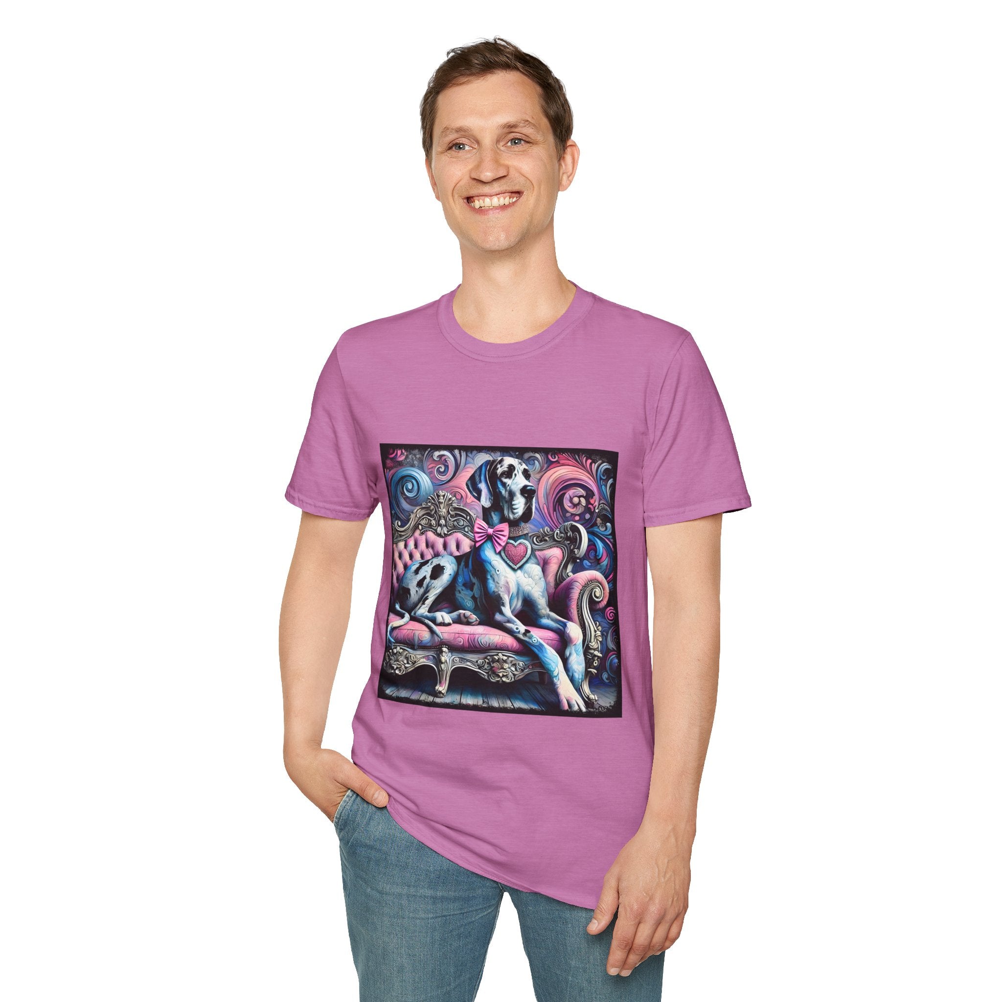 Great Dane Purple Heart Swirl | Unisex Dog T-Shirt