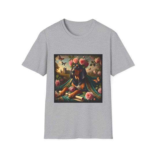 Coonhound Velvet Rose design dog lover unisex t-shirt in sport grey