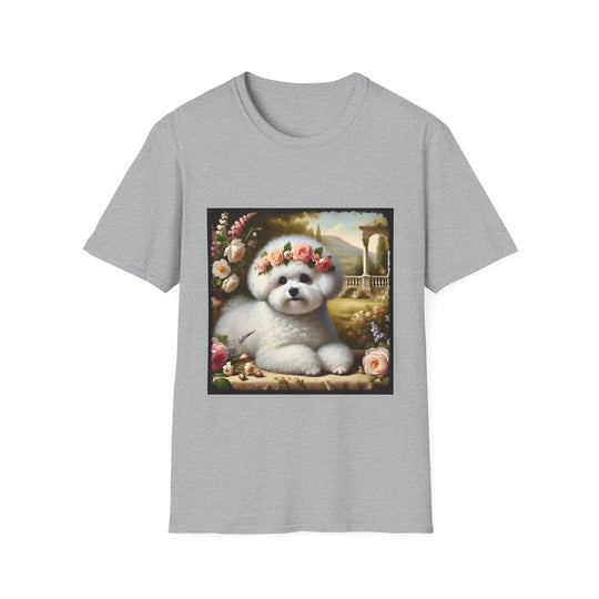 Bichon Frise Rose Pup design dog lover unisex t-shirt in sport grey