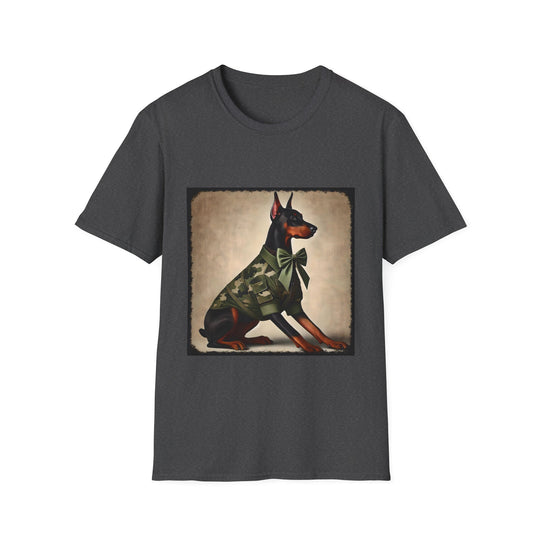 Doberman Pinscher Camo Cutie design dog lover unisex t-shirt in dark heather