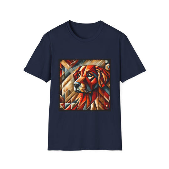 Golden Retriever Red Geometric design dog lover unisex t-shirt in navy