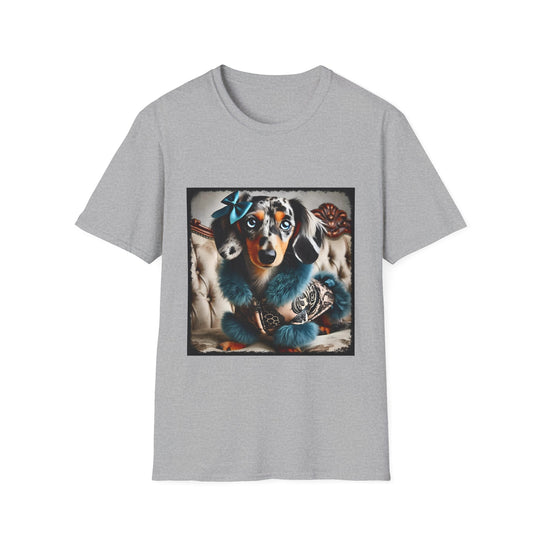 Dachshund Dainty Diva design dog lover unisex t-shirt in sport grey
