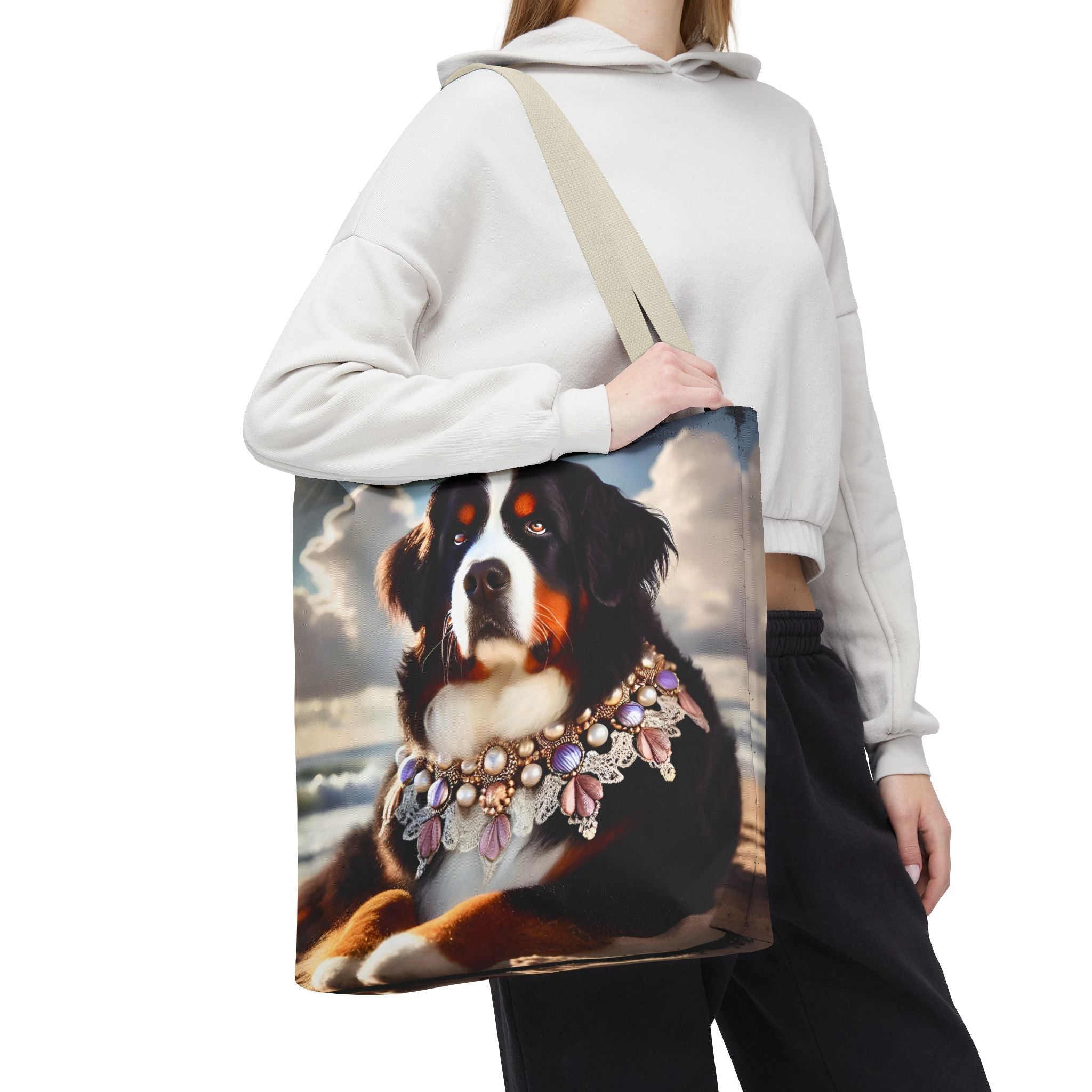 Bernese Mountain Dog Tote Bag | Beach Belle Dog Lover Gift