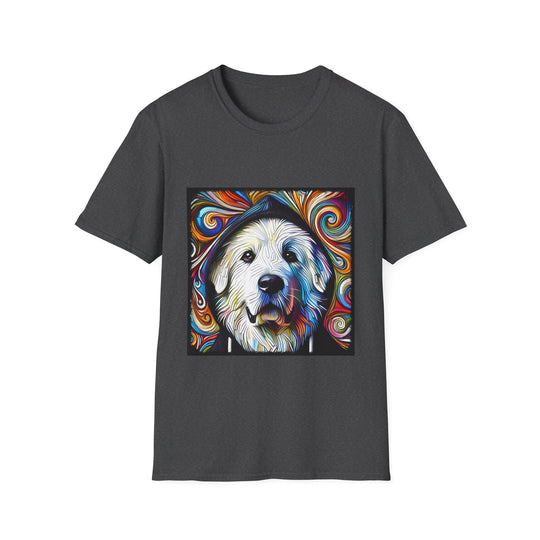 Great Pyrenees Relaxed Swirl design dog lover unisex t-shirt in dark heather