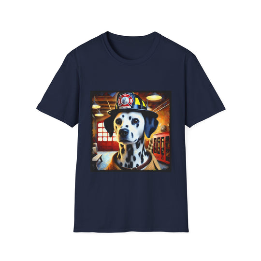 Dalmatian Fire Rescue Classic design dog lover unisex t-shirt in navy