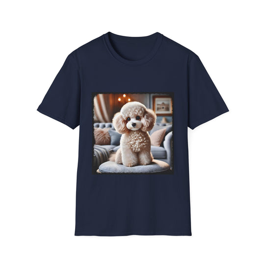 Poodle Fluff Puff design dog lover unisex t-shirt in navy