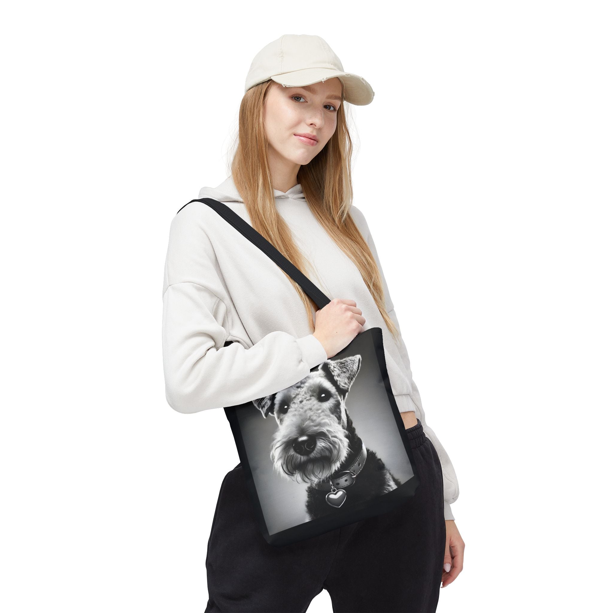 Airedale Terrier Tote Bag | Heart Charm Dog Lover Gift
