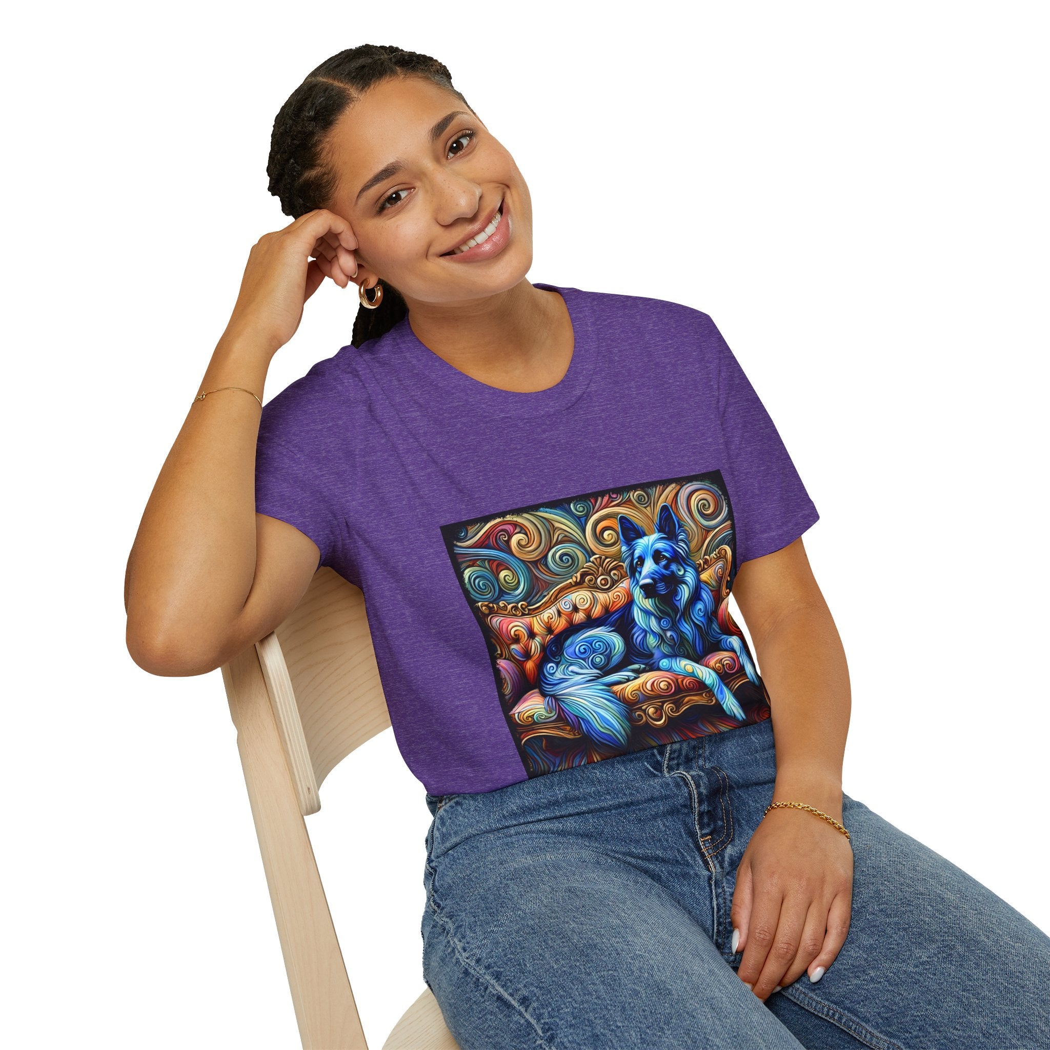 German Shepherd Blue Swirl | Unisex Dog T-Shirt