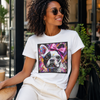 French Bulldog Striking Classic design dog lover unisex t-shirt in white