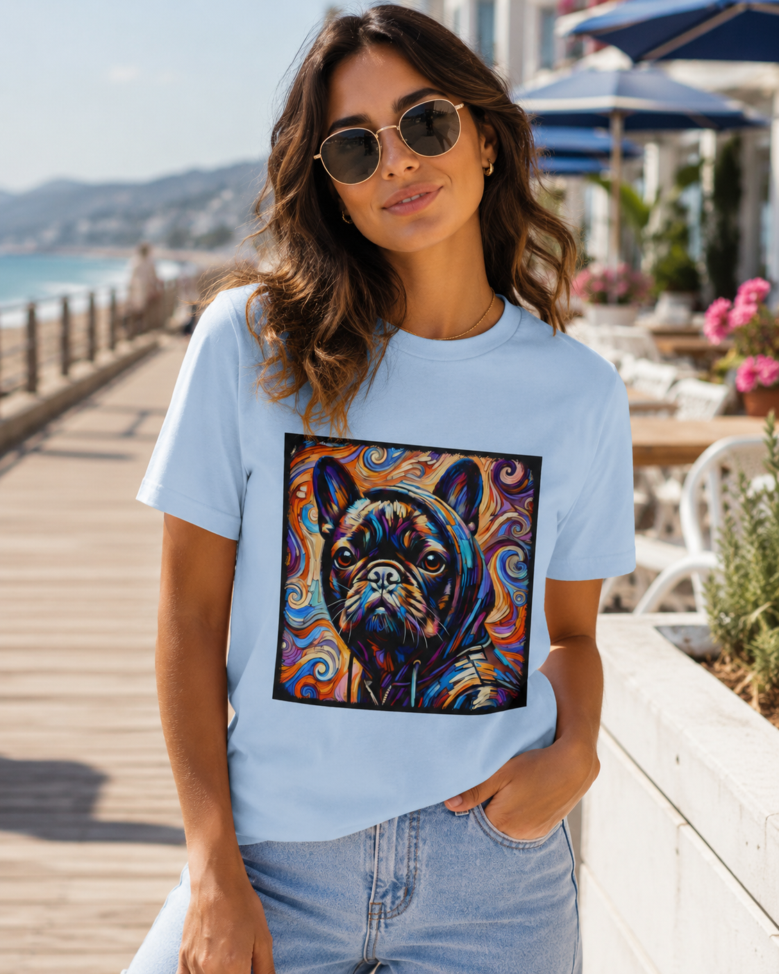 French Bulldog Shirt | Relaxed Swirl Dog Lover Tee