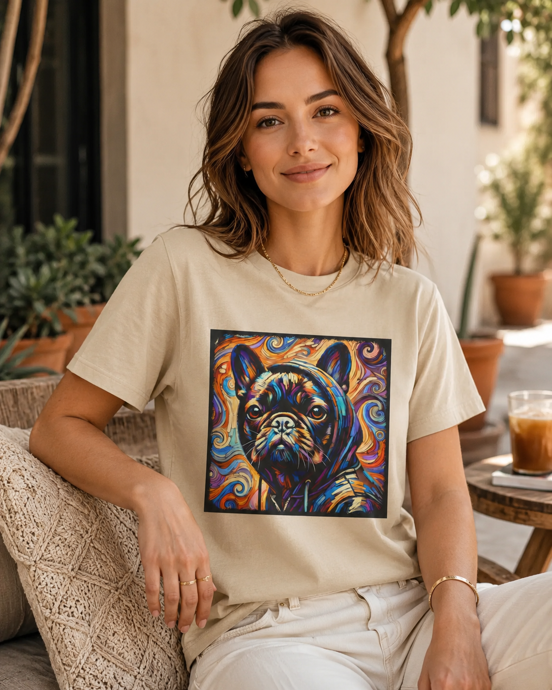 French Bulldog Shirt | Relaxed Swirl Dog Lover Tee