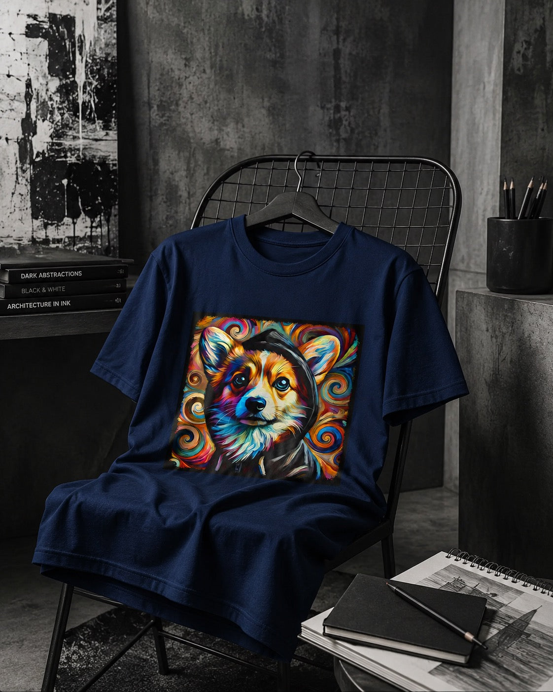 Pembroke Welsh Corgi Relaxed Swirl | Unisex Dog T-Shirt