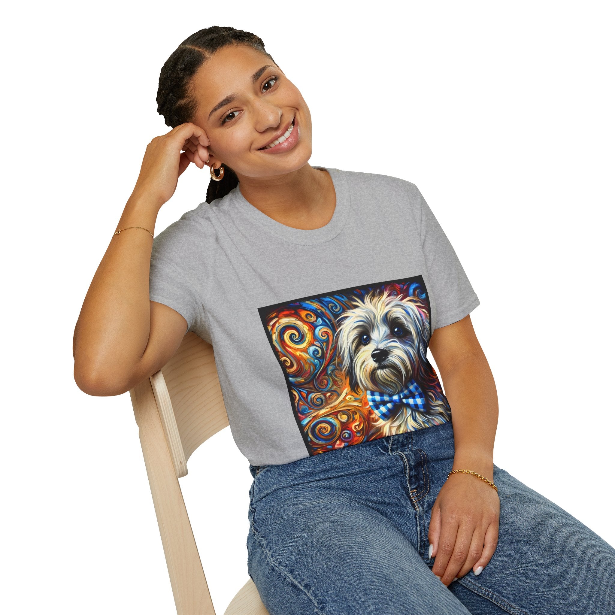 Havanese Bowtie Swirl |  Unisex Dog T-Shirt