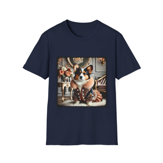 Pembroke Welsh Corgi Posh Paw design dog lover unisex t-shirt in navy